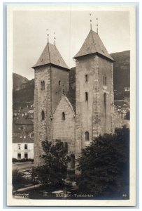 c1920's The German Church Bergen Norway Unposted RPPC Photo Postcard