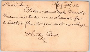 Old Letter with Hand Written From Hirtu Brothers Grudge Texture Posted Postcard