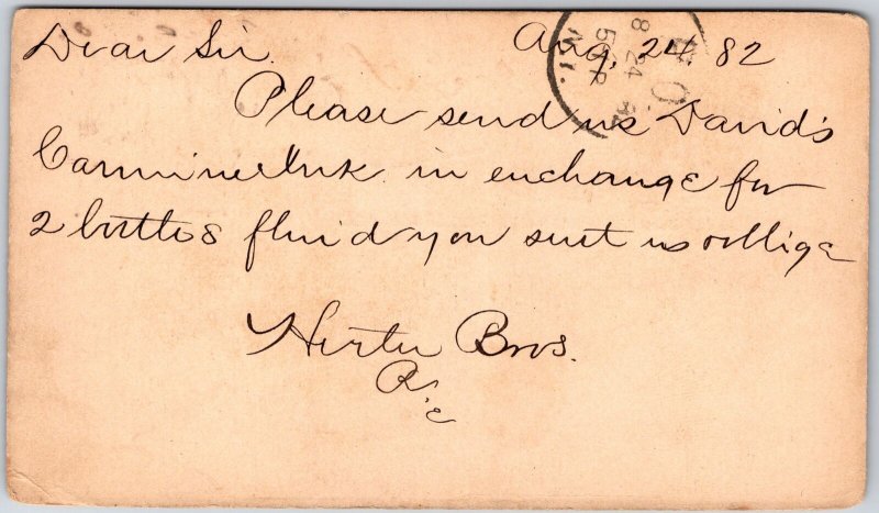 Old Letter with Hand Written From Hirtu Brothers Grudge Texture Posted Postcard