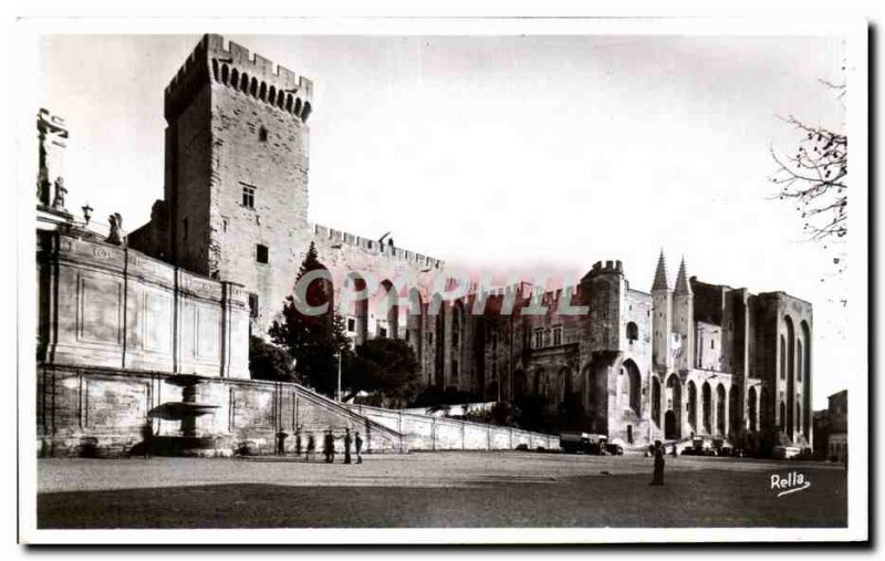 Old Postcard Avignon Palace of the Popes and West Facade Tower Campane