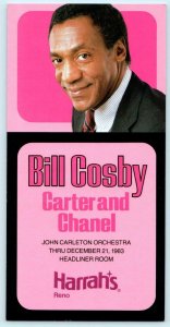 HARRAH'S RENO, Nevada NV ~ BILL COSBY 1983 Casino Advertising 8 x 4 Postcard