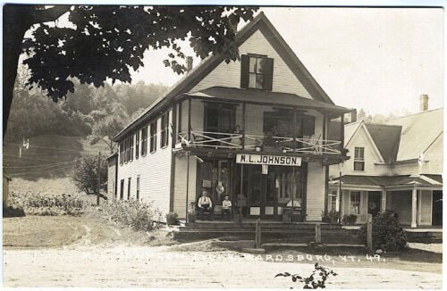Wardsboro VT M.L. Johnson Store Front Real Photo RPPC Vintage Postcard 