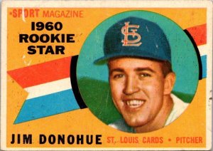 1960 Topps Baseball Card Jim Donahue St Louis Cardinals sk10596
