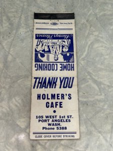 Matchbook Cover~ HOLMER'S CAFE Port Angeles Washington MB6