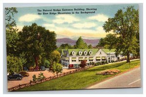 Vintage 1940's Postcard Natural Bridge Entrance Building Blue Ridge Mountains GA