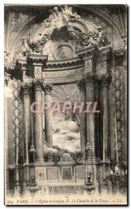 Old Postcard Paris L & # 39Eglise St Sulpice Chapel of the Virgin