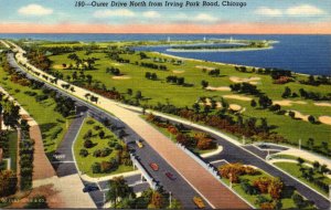 Illinois Chicago Outer Drive North From Irving Park Road 1946 Curteich