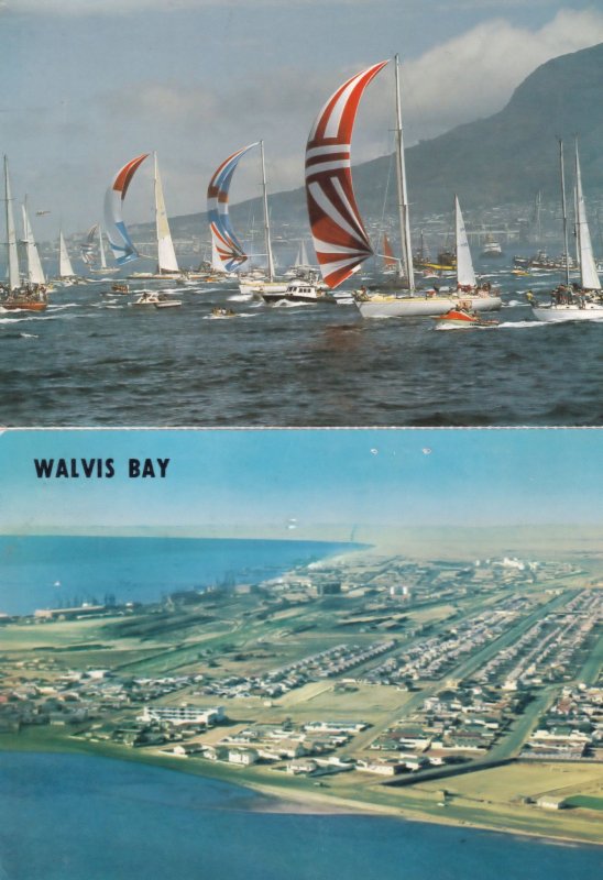 Walvis Bay Aerial & Boat Race at Table 2x South Africa Postcard s