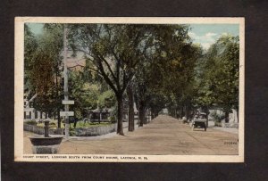 NH Court St Street South From Court House Laconia New Hampshire Postcard 1922