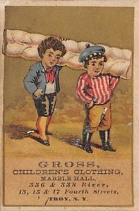 Approx. Size: 2 x 3 Gross, children's clothing  Late 1800's Tradecard Non  