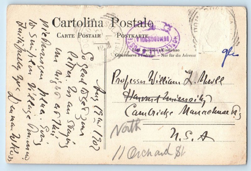 Domodossola Piedmont Northern Italy Postcard Market Square and Via Brione 1907