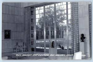 Des Moines Iowa Postcard RPPC Photo Des Moines Art Center Interior c1940's