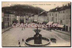 Old Postcard Remiremont The Place De La Courtine And Fountain Of Dolphins