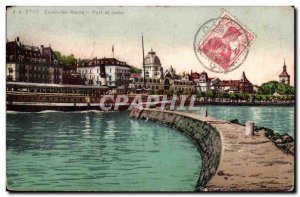 Evian les Bains Postcard Old Port and pier