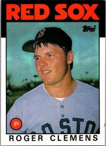1986 Topps Baseball Card Roger Clemens Boston Red Sox sk2626