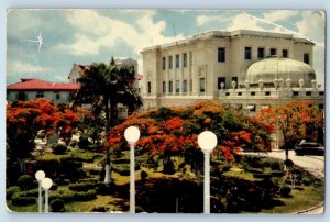 Panama City Panama Postcard Beautiful French Plaza Palace of Justice 1955