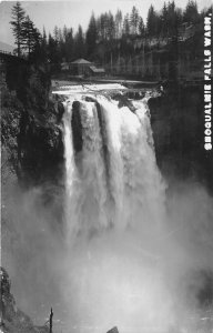 J47/ Shoqualmie Falls Washington RPPC Postcard c1910 River Waterfall 294