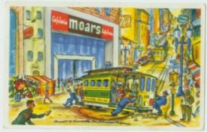 A/S LEVY CABLE CAR @ MOARS SAN FRANCISCO CA POSTCARD