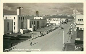 Anchorage Alaska 4th Avenue Main Street RPPC Photo Postcard Robinson 21-6801