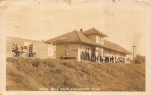 FARMERSVILLE, TEXAS KATY TRAIN  DEPOT-EARLY 1900'S RPPC REAL PHOTO POSTCARD