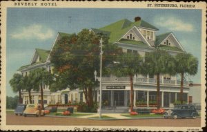 St. Petersburg FL Beverly Hotel Linen Postcard