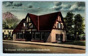 BANFF, Alberta, Canada HOMESTEAD HOTEL  Looks Like OIL PAINTING c1930s Postcard