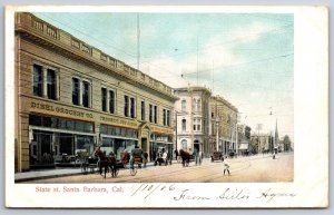 Santa Barbara CA~State Street~Diehl Grocery Co~Dry Goods Store~Horse Buggy~1906