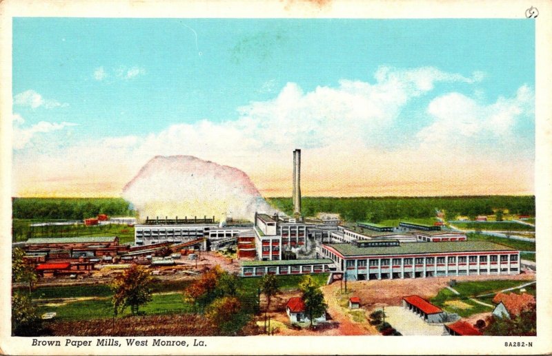 Louisiana West Monroe Brown Paper Mills 1943 Curteich