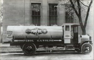 Gas Oil Delivery Truck KODAK REPRINT Real Photo Postcard PURE OIL CO #6