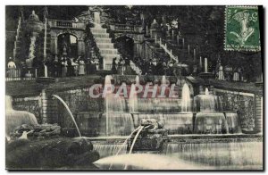 Postcard Old Saint Cloud Waterfall contruite on drawings Lepautre and Mansard