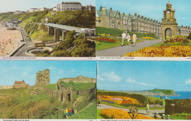 Scarborough Gardens Floral Clock Tower 4x 1970s Postcard s