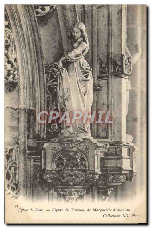 Postcard Ancient Church Of Brou Figure Tombeau De Marguerite D & # 39Autriche