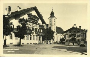 austria, St. JOHANN IN TIROL, Tyrol, Hauptplatz, Post Office 1953 RPPC Postcard