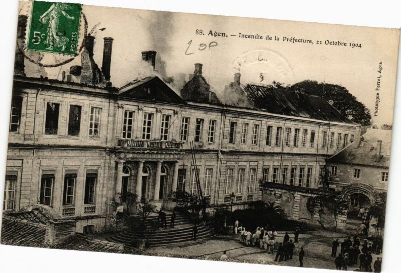 CPA AGEN - Incendie de la Prefecture 21 Octobre 1904 (210697)