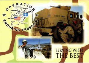 Afghanistan  BAGRAM AIR BASE Operation Enduring Freedom ARMY TROOPS 4X6 Postcard
