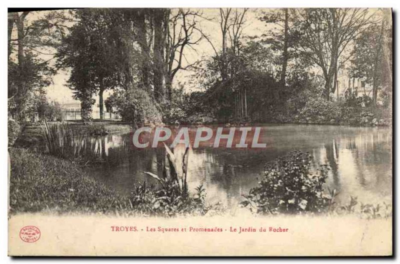 Old Postcard Troyes Squares and Promenades Le Jardin du Rocher