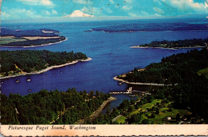 Washington Puget Sound Aerial View 1976