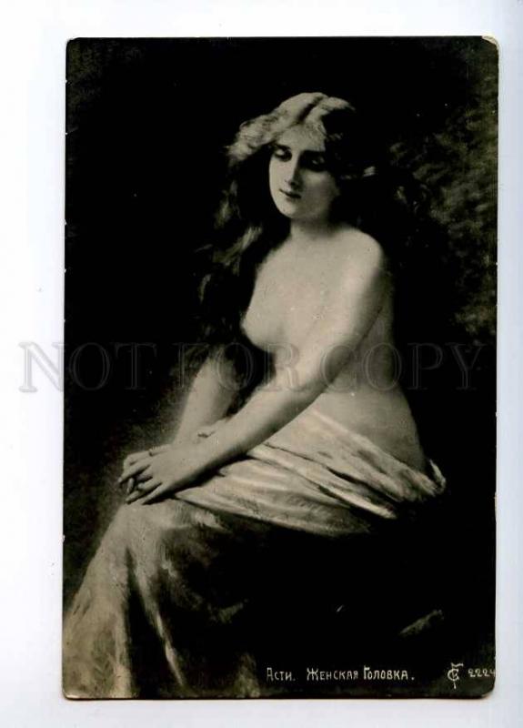 244714 NUDE Belle Woman LONG HAIR by Angelo ASTI old PHOTO Rus