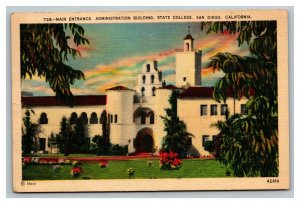 Vintage 1944 Postcard Administration Building San Diego State College California