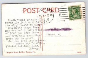 Chicago Tampa Bay Farm Land Co Advertising~Lafayette St Bridge~1910 Postcard PC