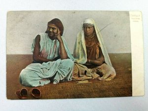 Tanger Ouvrieres Two Women Sitting Arabes Africa Vintage Postcard