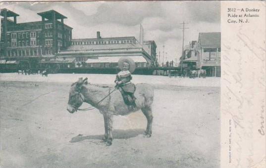 Donkey Ride At Atlantic City New Jersey 1906