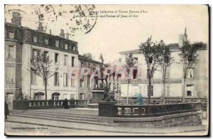 Old Postcard Lafayette Square NANCY statue Joan of Arc