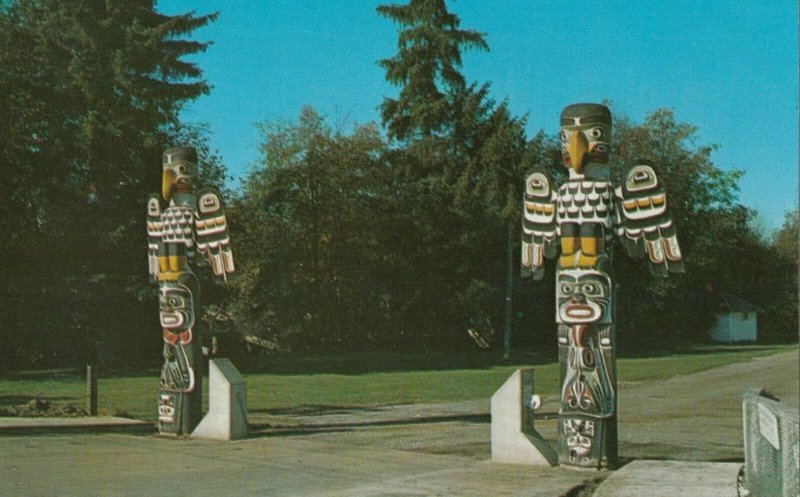 COURTENAY , British Columbia, Canada, 50-60s; Totem poles