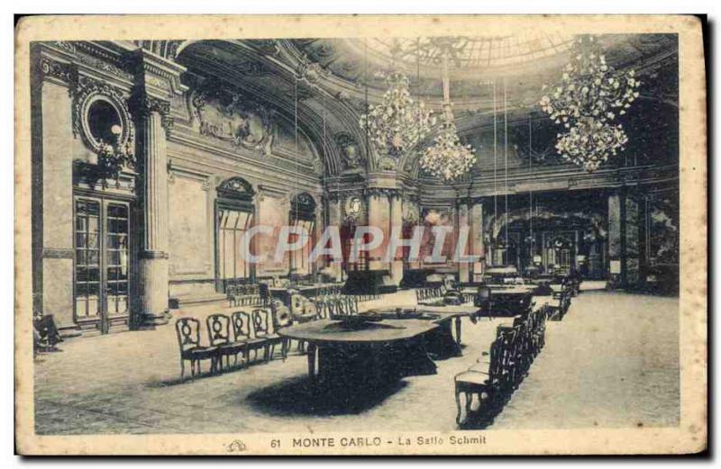 VINTAGE POSTCARD Monte Carlo the Schmit Room