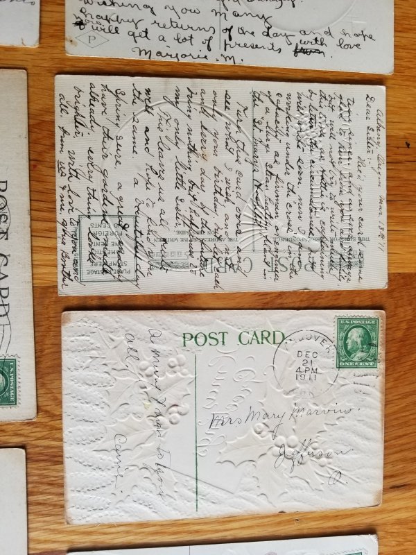 10 Old Embossed Post Cards