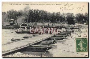 Old Postcard Army 7th Genie Avignon bridge Laborers opening car door
