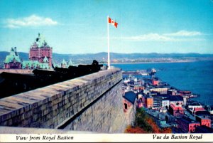 Canada Quebec View From Royal Bastion Chateau Frontenac and Quebec Harbour