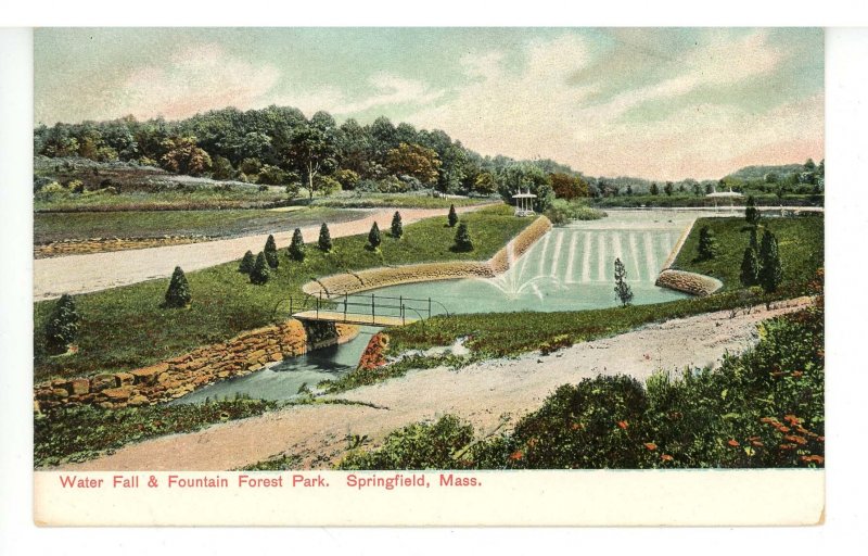 MA - Springfield. Forest Park, Waterfalls & Fountain