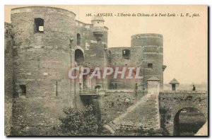 Old Postcard Angers the Entree du Chateau and Levis Bridge